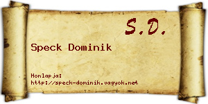 Speck Dominik névjegykártya